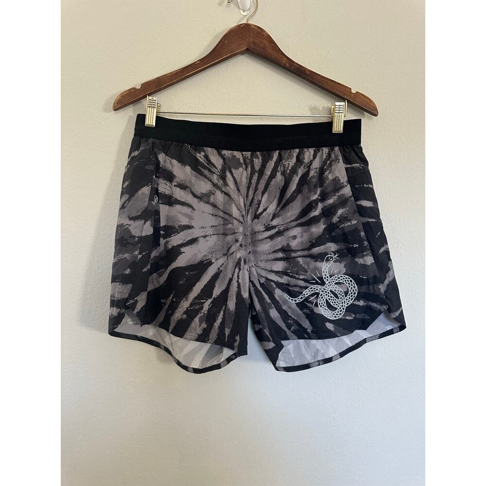 Roark Black & Gray Tie-Dye Athletic Shorts with Snake Graphic  liner removed - Picture 8 of 10